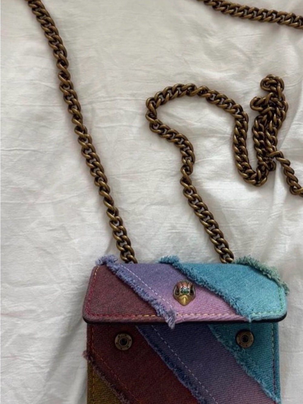 Rainbow denim micro Kurt geiger bag
